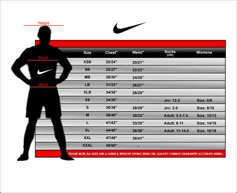 nike youth size chart